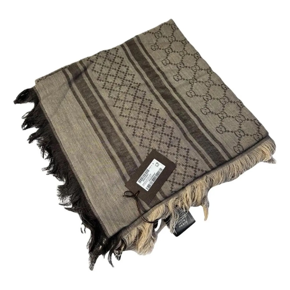 New Gucci GG Guccissima Monogram Scarf in Brown - Picture 7 of 10